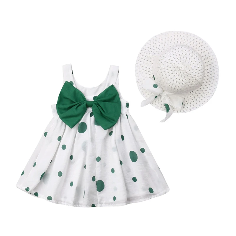 baby girl sleeveless a line casual dot dress Toddler Kid Baby Girl Summer Dress Princess Party Wedding Polka Dot Tutu Dresses | Детская