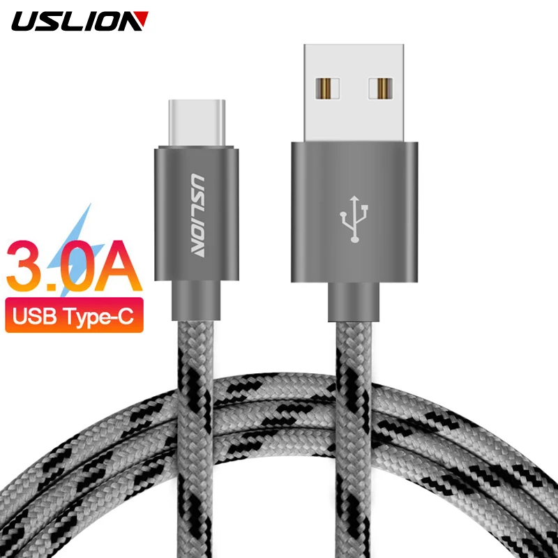 Кабель USB Type C USLION для быстрой зарядки телефона кабель Samsung Galaxy S9 S8 xiaomi mi 8 в