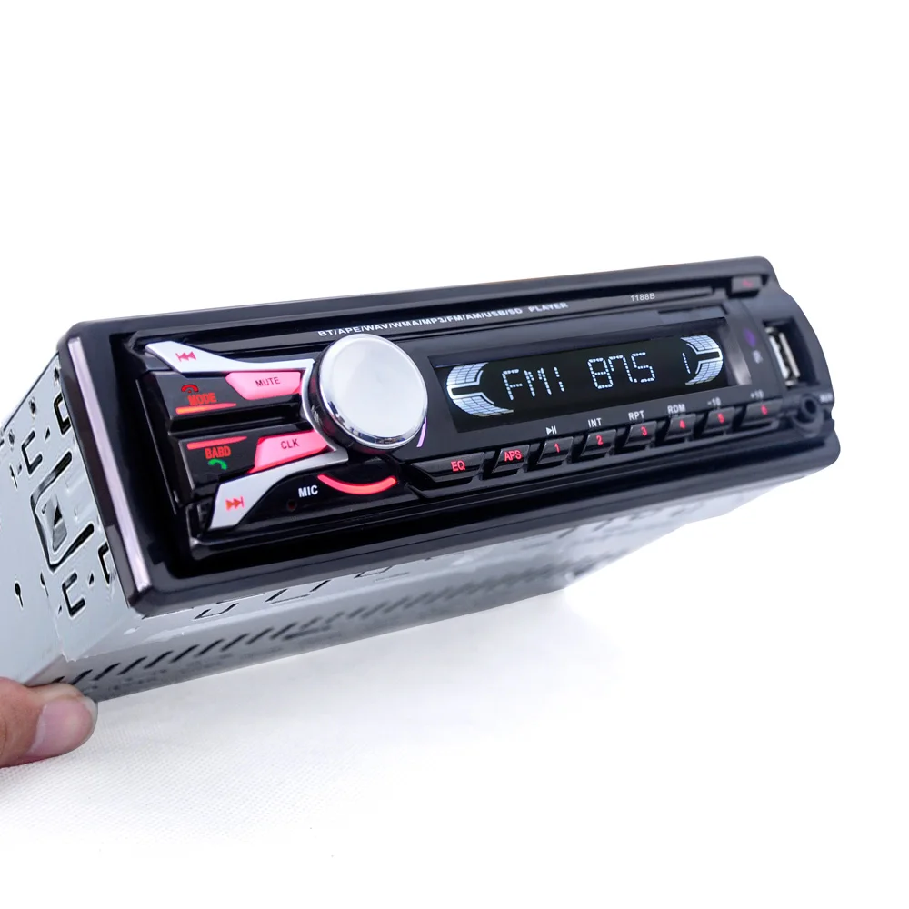 1188B Bluetooth стерео аудио 1Din плеер с держателем телефона в-тире Fm Радио Mp3 Aux/Usb/Sd карта
