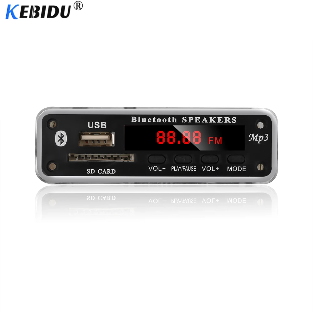 Беспроводной Bluetooth MP3 плеер KEBIDU 3 5 мм декодер плата USB TF радио FM AUX модуль в 12 В WMA