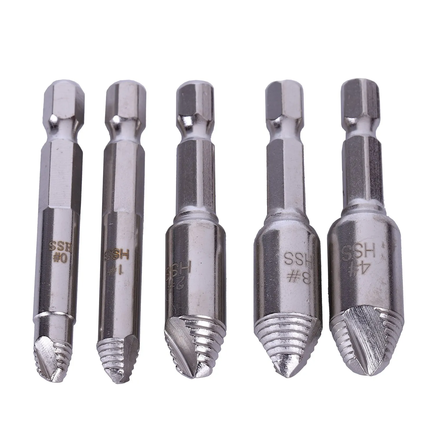 New 5pcs 1/4 Inch 6.35mm Screw Removal Tool Extractor Sliding Broken Head High Speed Steel | Инструменты