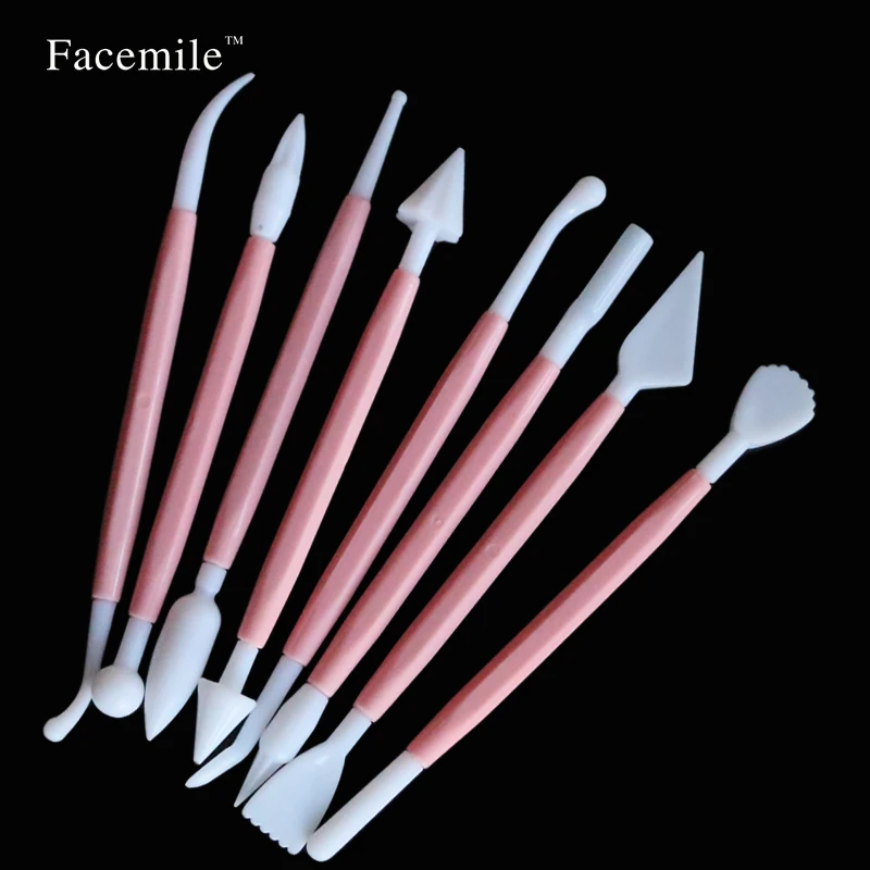 8 шт. розовая скульптура двойная сахарная Лепка резак гладкая Fimo форма для