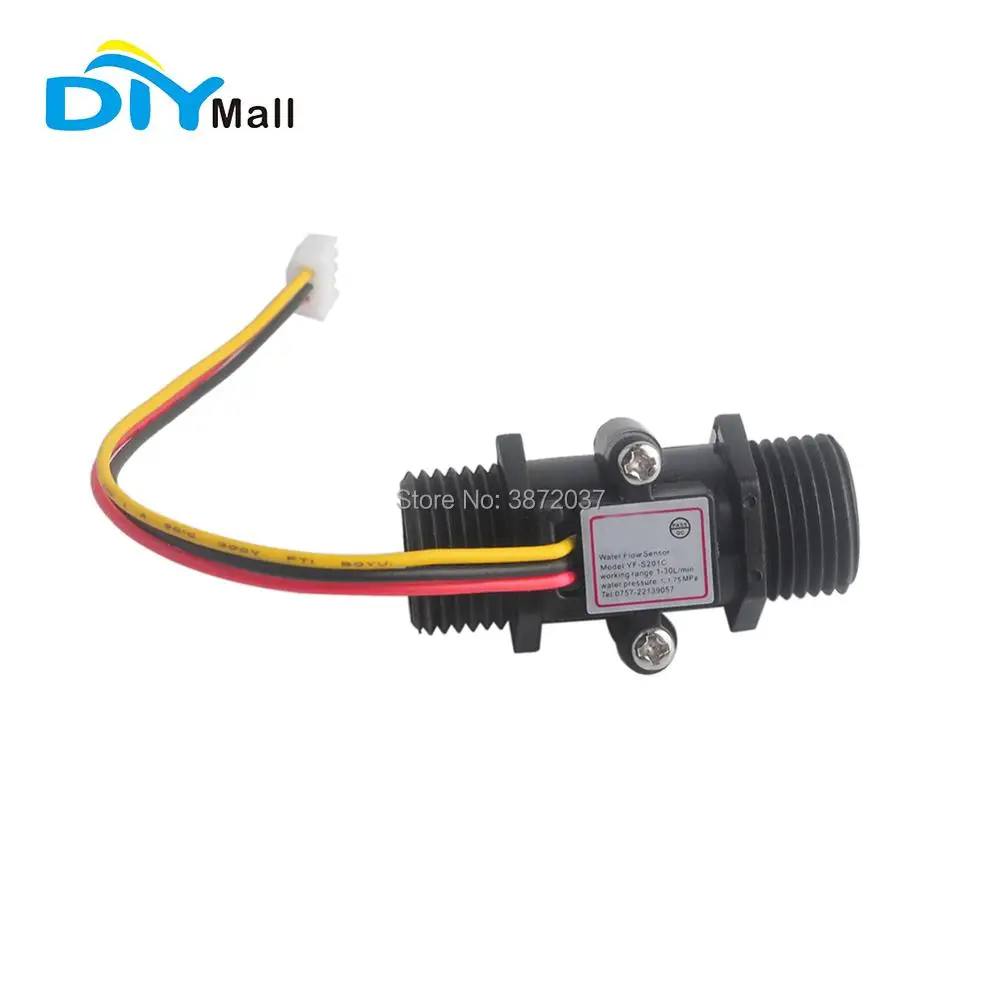DIYmall датчик воды YF S201 G1/2 1 30 л/мин Черный|Модули для умного дома| |