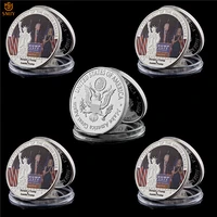 us president donald trang and first ladys challenge coin silver plated metal coin with free case for collection
