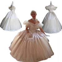 tailoredluxs white long sleeves duchess queen princess marie antoinette period masquerade theatre civil war gown dress hl 267