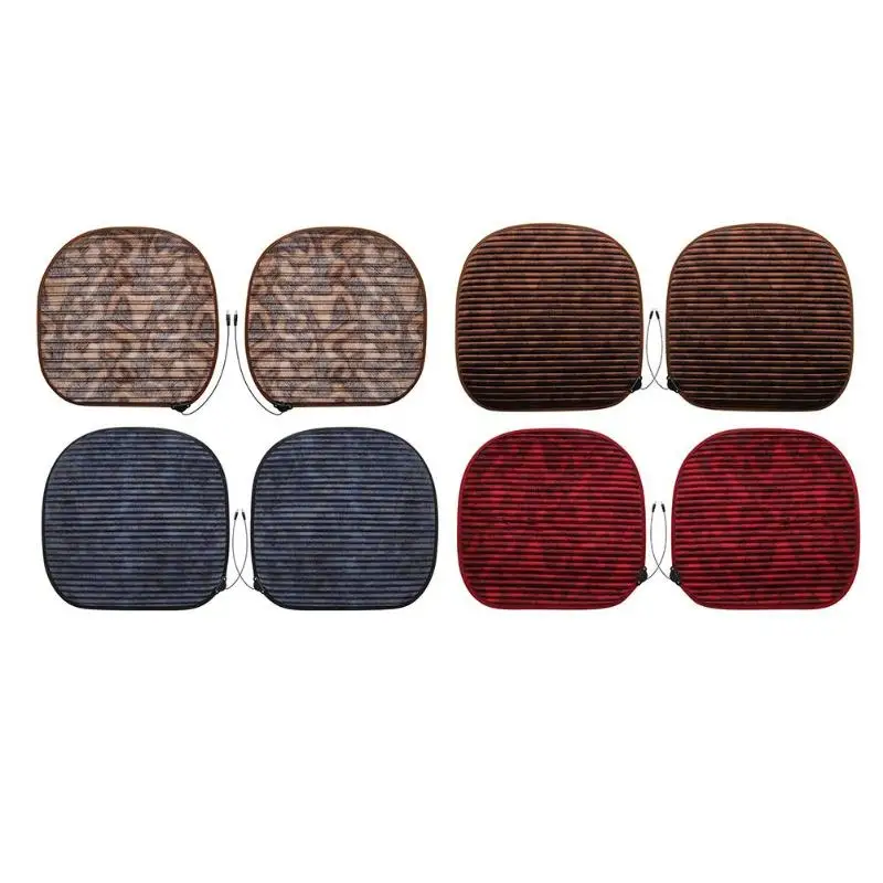 2pcs Winter Car Electric Heated Cushions 12V Auto Seat Heating Pad Covers Double spiral heating wire | Автомобили и мотоциклы