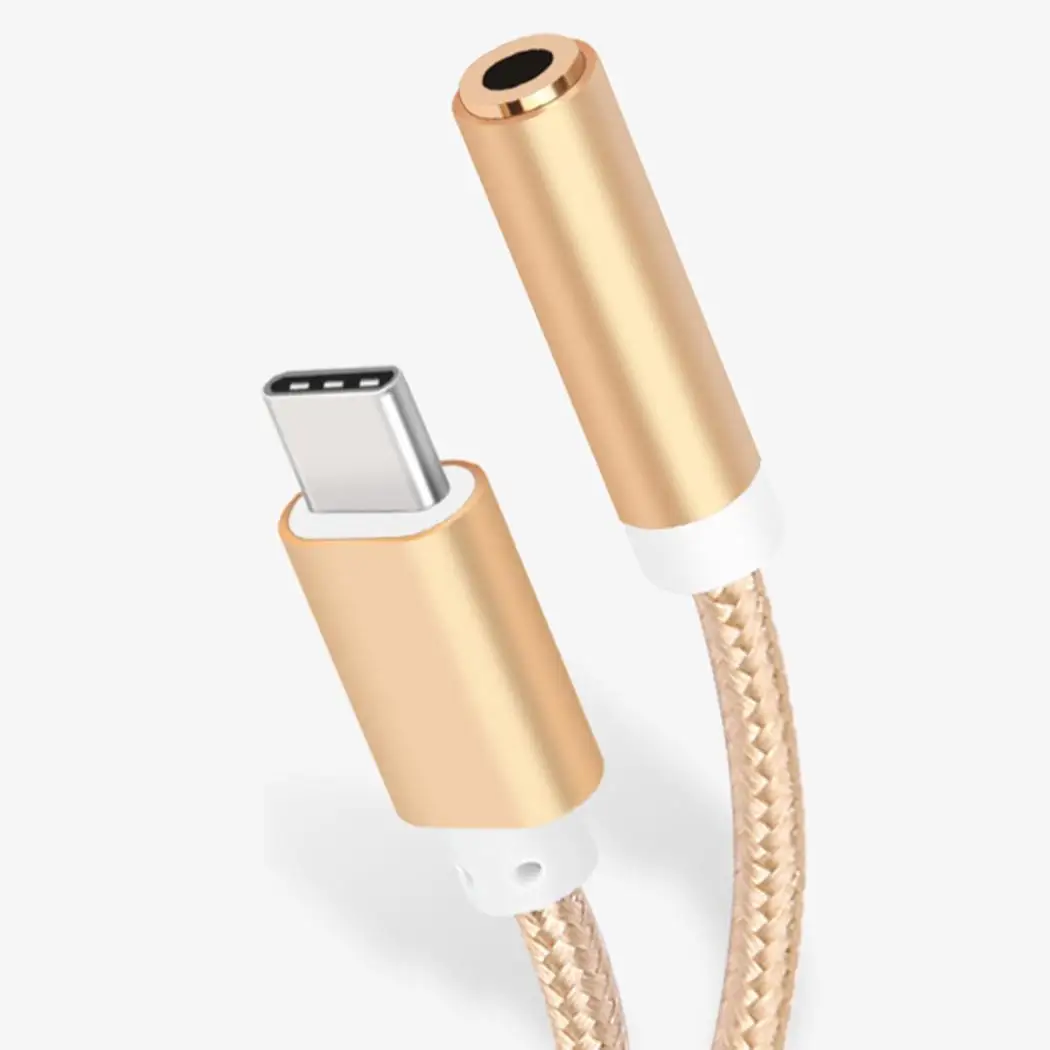 Type-C To 3.5mm Audio Cable Durable Practical Portable Home Black Gold Pink Silver | Мобильные телефоны и аксессуары