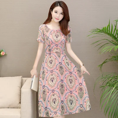 Floral dress female summer 2019 new lotus leaf sleeves long chiffon vestidos | Женская одежда