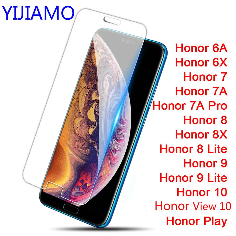 Закаленное стекло 2.5D для Huawei Honor 10 9 Lite 7 7A Pro 8 8X 6A 6X Play View защитное закаленное защита