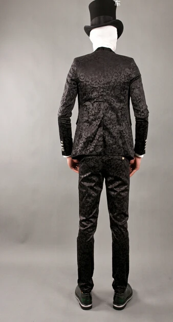 2020 New fashion men's dark suit men skull costume printed costume singer costumes mens suits