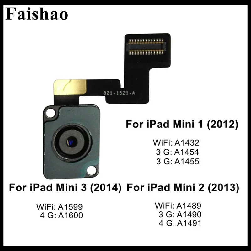 FaiShao 10 шт./лот для iPad Mini 1 2 3 большой модуль основной задней камеры с гибким кабелем