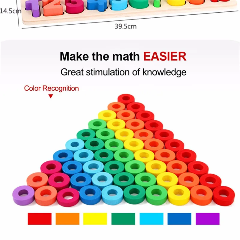 игрушки Детская деревянная материалы montessori учиться считать номера