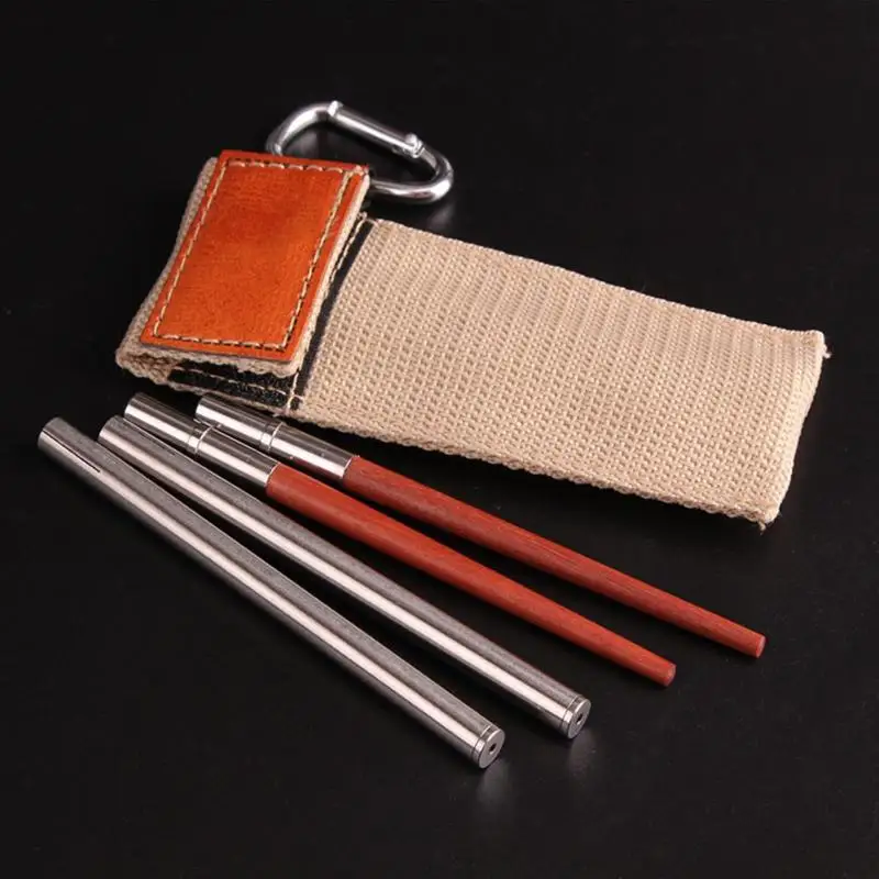 Уличные складные палочки для пикника выдвижные еды набор посуды с чехлом|Палочки