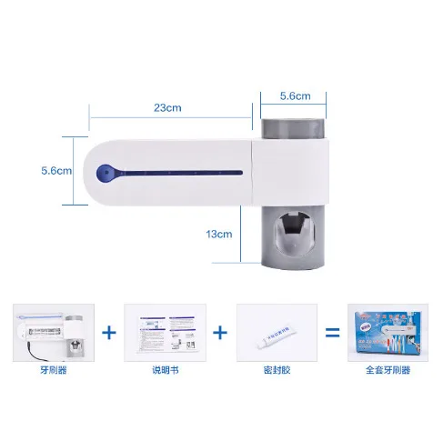 

Antibacteria Uv Light Ultraviolet Toothbrush Automatic Toothpaste Dispenser Sterilizer Toothbrush Holder Cleaner Ul Plug