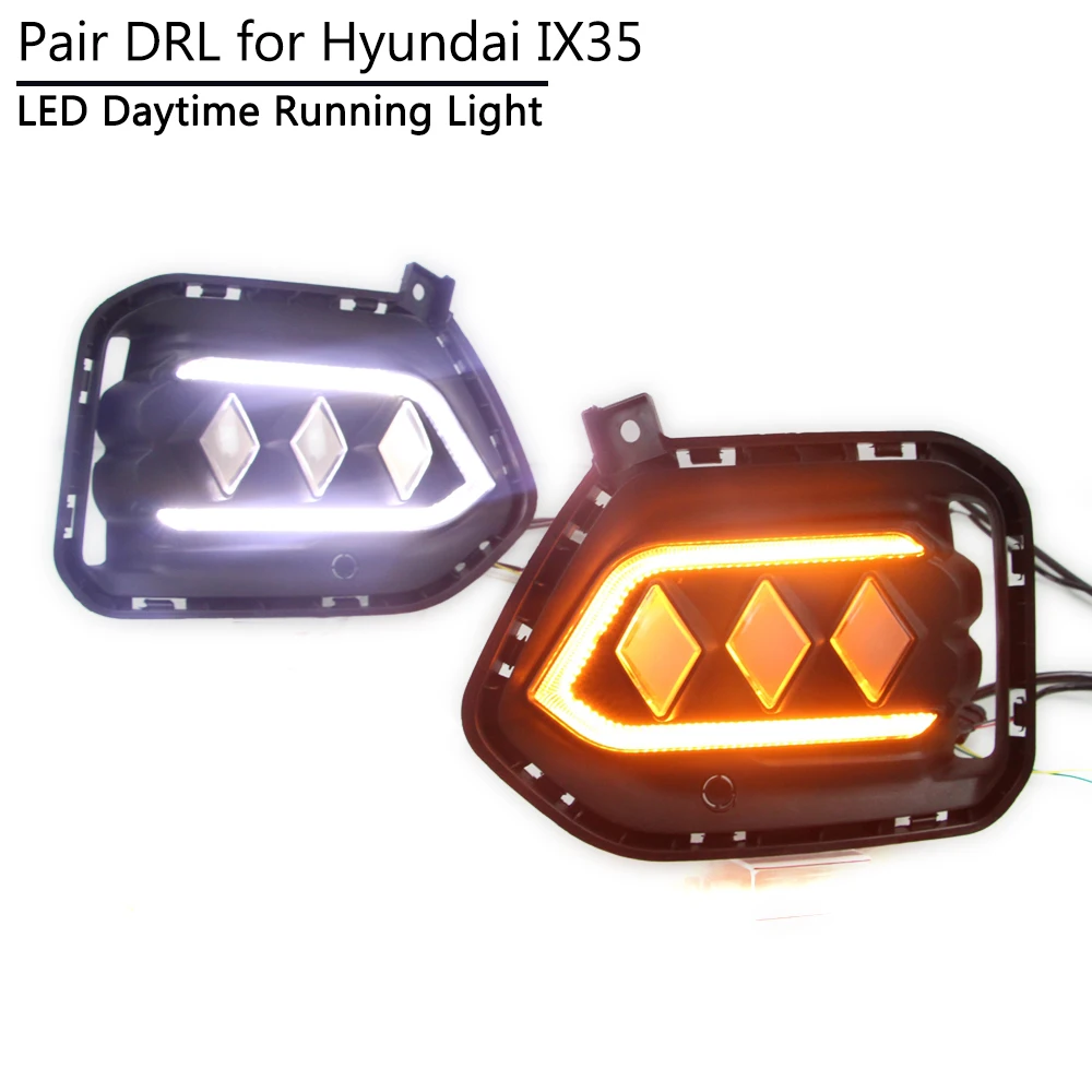 DRL противотуманная фара 3 цвета для Hyundai IX35 Tucson 2017 2018 Светодиодный дневной ходовой