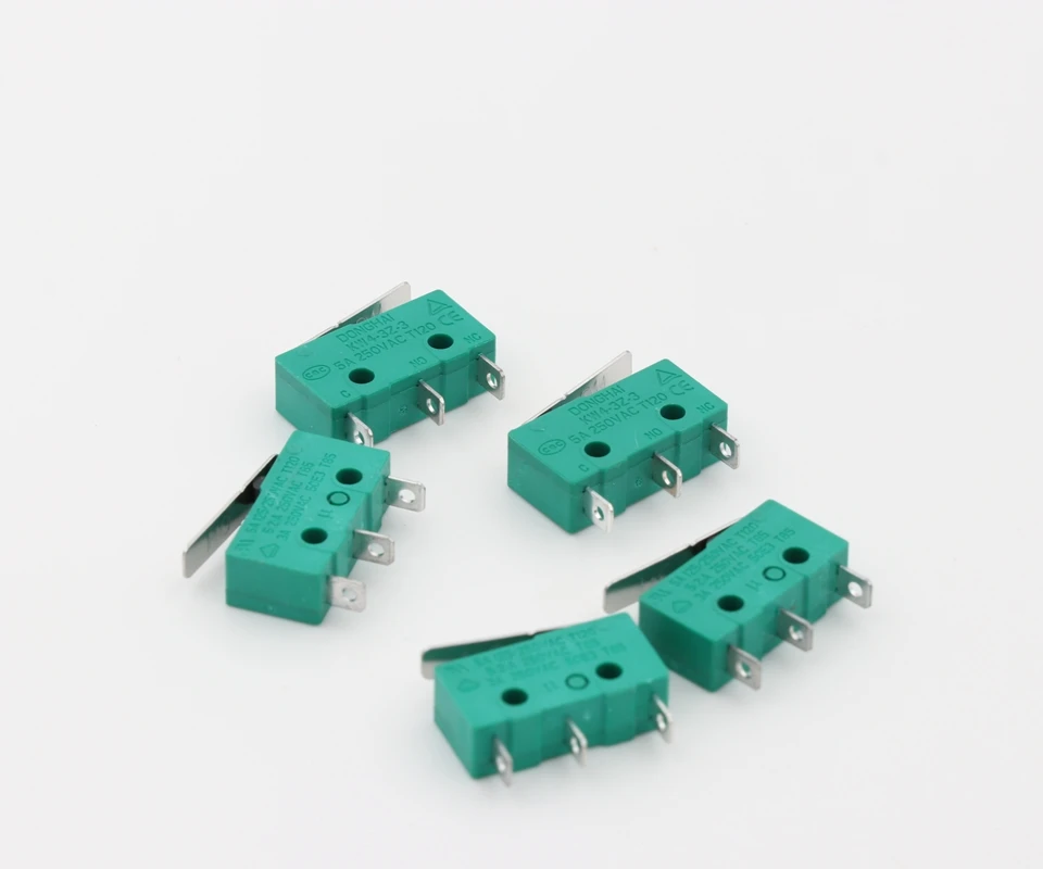 10pcs/lot DONGHAI 3d printer accessories 5A 250VAC T120 CE KW4-3Z-3 straight handle micro switch limit switch
