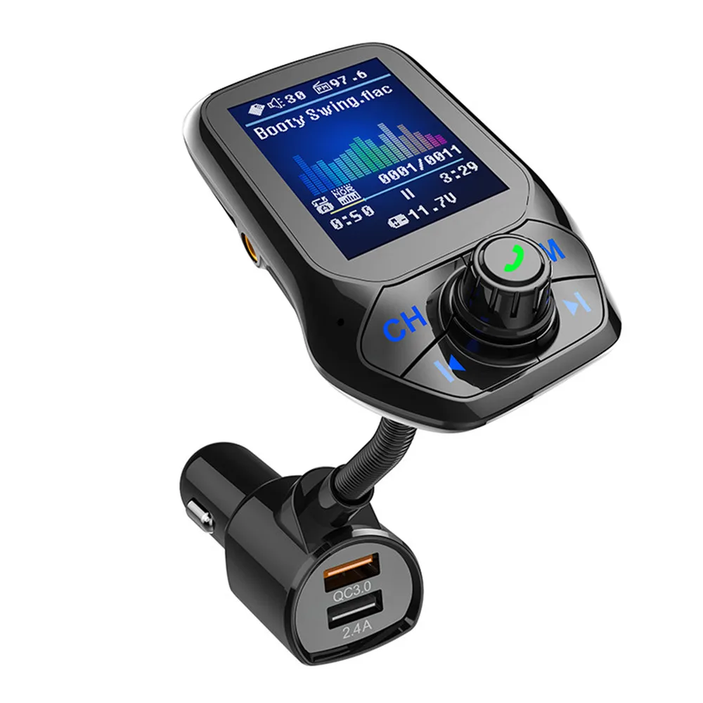 T43 Автомобильный Bluetooth Mp3 плеер громкой связи тип-c Fm передатчик Strik поддержка