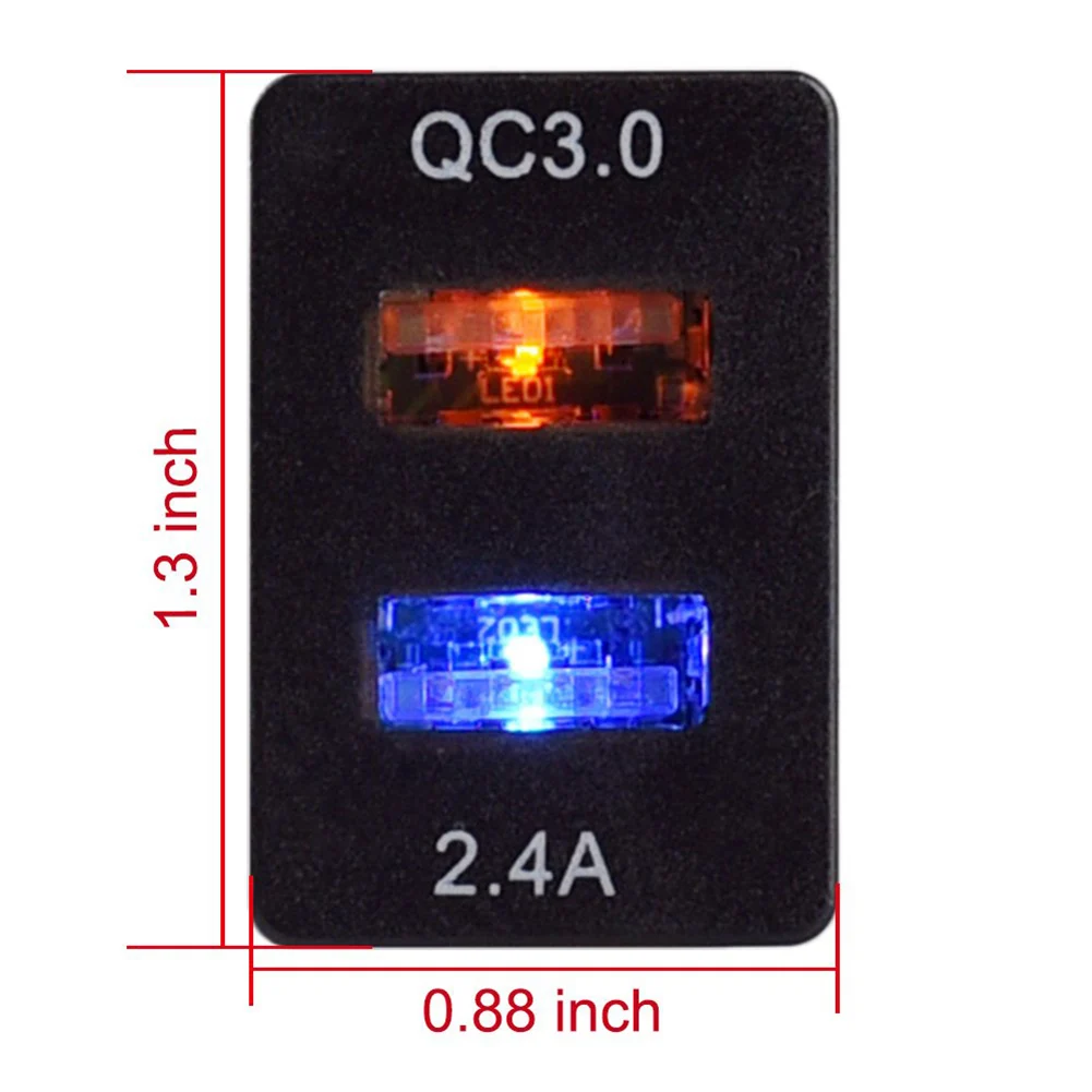 Автомобильное зарядное устройство 3 0 с двумя портами USB 2 для Toyota защитой от
