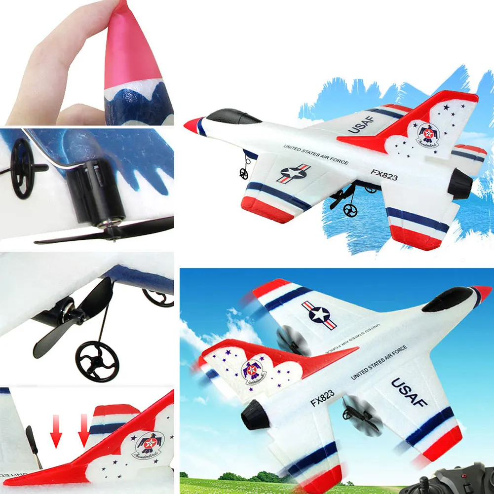 823 2 4G 2CH F16 Thunderbirds EPP пульт дистанционного управления RC планер