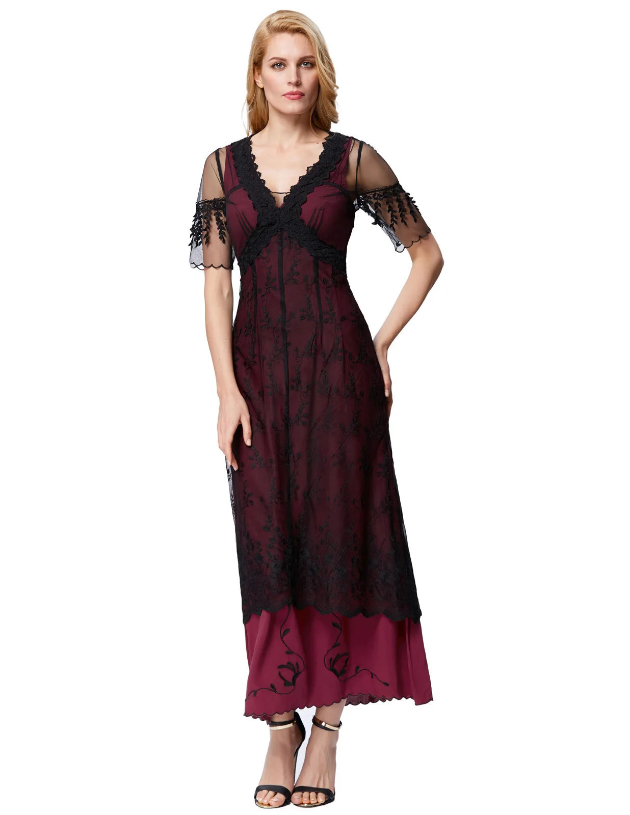 Новое винтажное викторианское готическое Длинное Макси-платье 50s Пышное