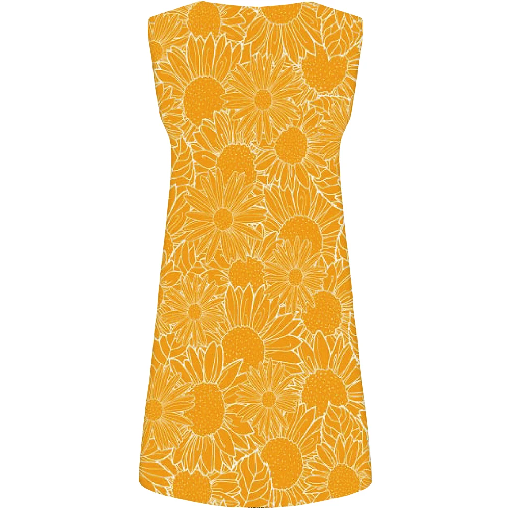 KYKU бренд платье с подсолнухами для женщин желтый офис цветок Vestido пикантные