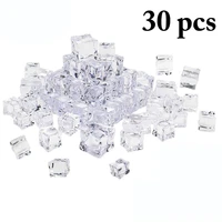 30mm 30pcs reusable fake ice cubes artificial acrylic crystal cubes wedding party decor whisky drinks display photography props