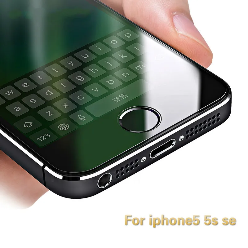 Защитное стекло 2.5D для iPhone закаленное с полным покрытием 9H iphone 5 se|Защитные стёкла
