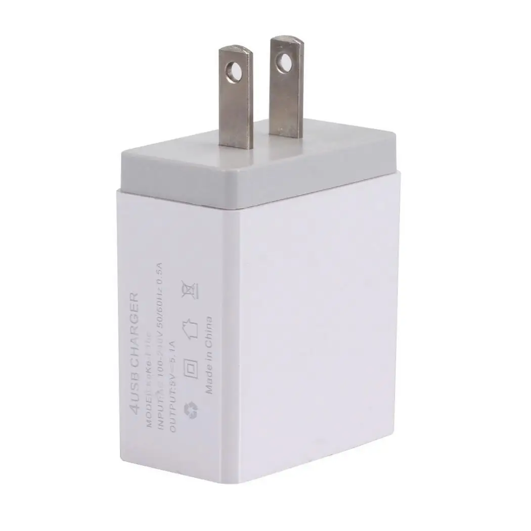 4 порта USB зарядное устройство 5.1A настенный адаптер мобильного телефона 5V AC100-240V