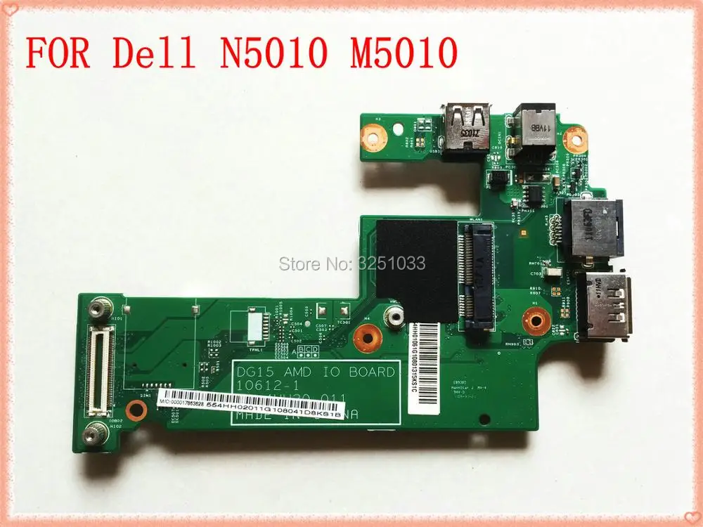 

48.4HH20.011 FOR Dell N5010 M5010 IO USB DC Power Board DG15 10612-1 MB 100% Tested