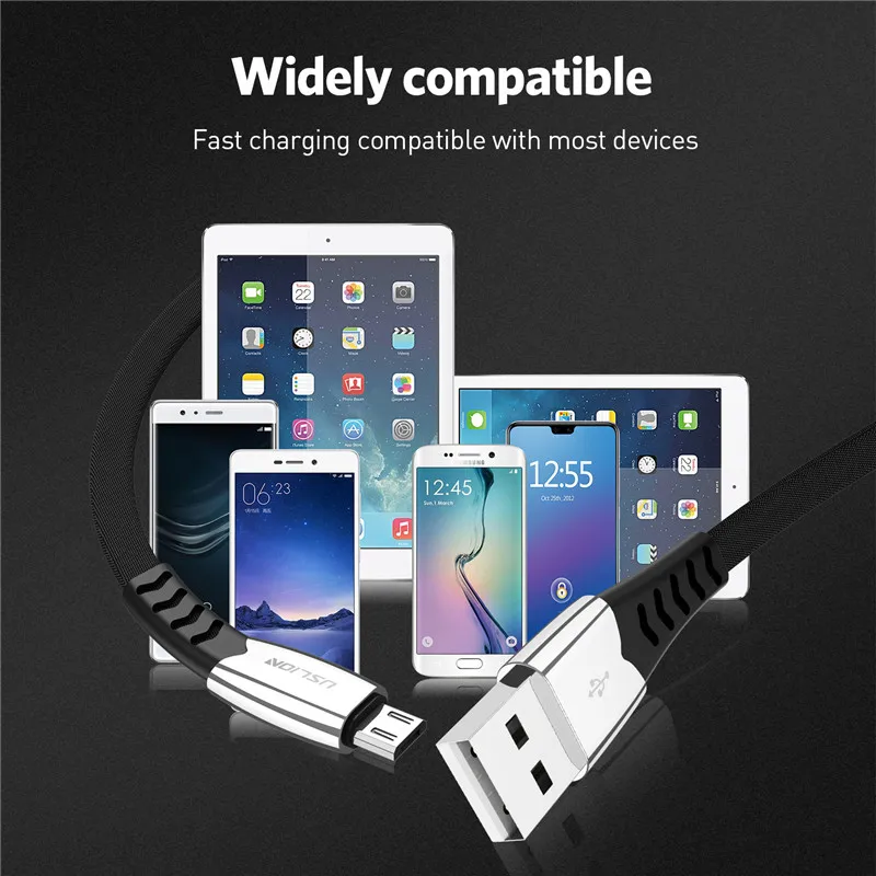 USLION Micro USB зарядное устройство кабель для быстрой зарядки samsung Xiaomi huawei Microusb
