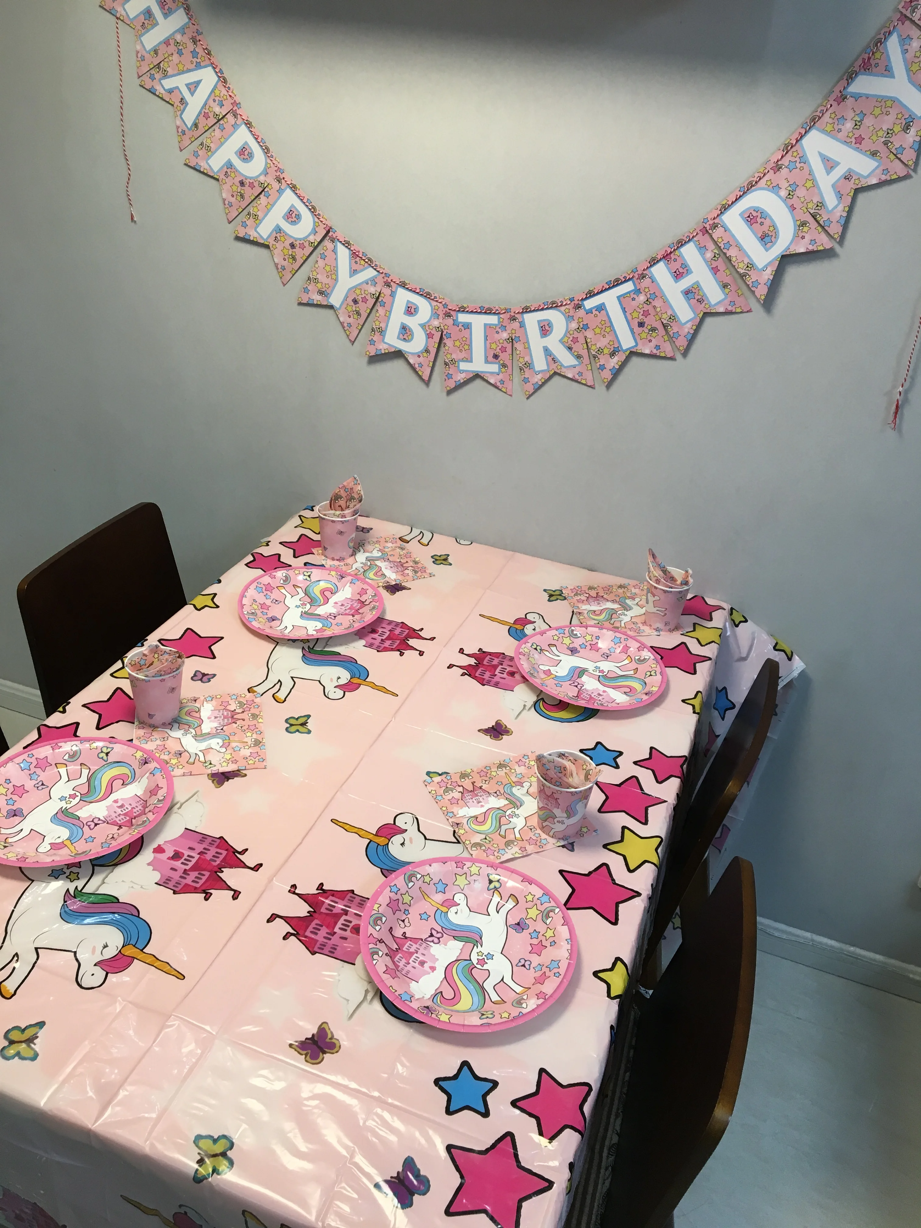 82 шт. набор принадлежностей для вечеринки в стиле единорога с баннерными