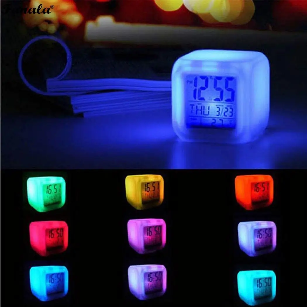 Home Office Square Shape Desk Table Study office bedroom living room Thermometer Luminous Alarm Clock | Дом и сад