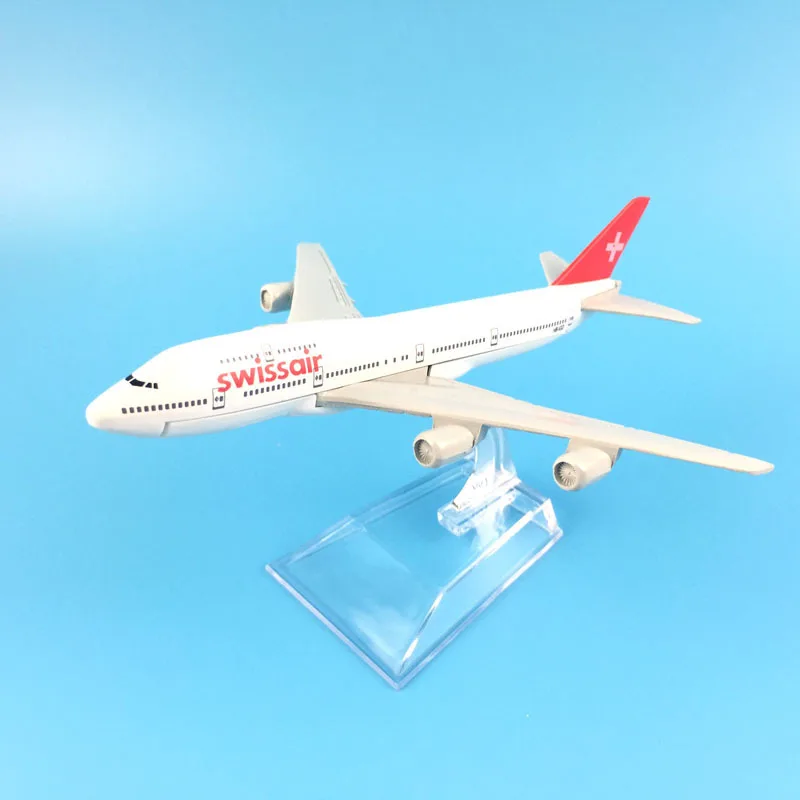 16 см модель самолета Модель Швейцарский Air Swissair самолетов Boeing 747 модель самолета 1:400 литой металлический самолет игрушка в подарок