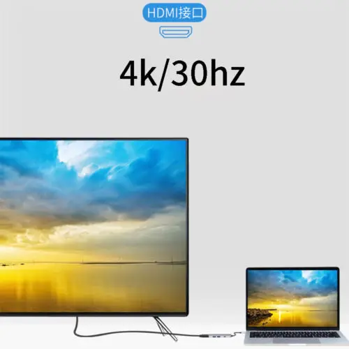 4в1 Тип C концентратор к HDMI 4K 2USB 3 0 и PD порт для зарядки USB многопортовый