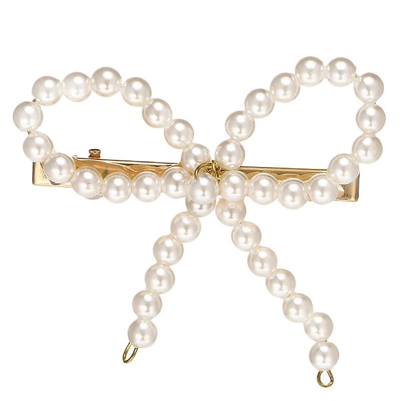 Корейская версия модной милой имитации жемчуга бант утка клип девочка Заколка