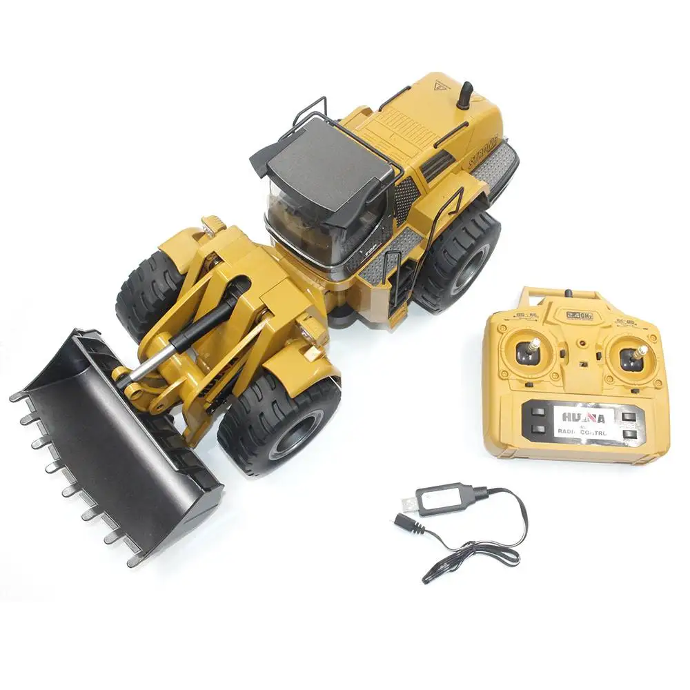 Новые игрушки HuiNa 583 6 каналов 1/18 RC металлический бульдозер зарядка автомобиль