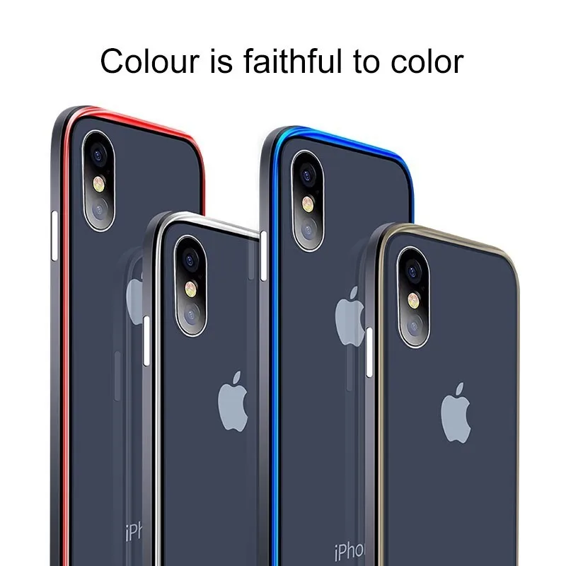Чехол из закаленного стекла для телефона IPhone XS Max XR 7/8 Plus Цветной глянцевый чехол с