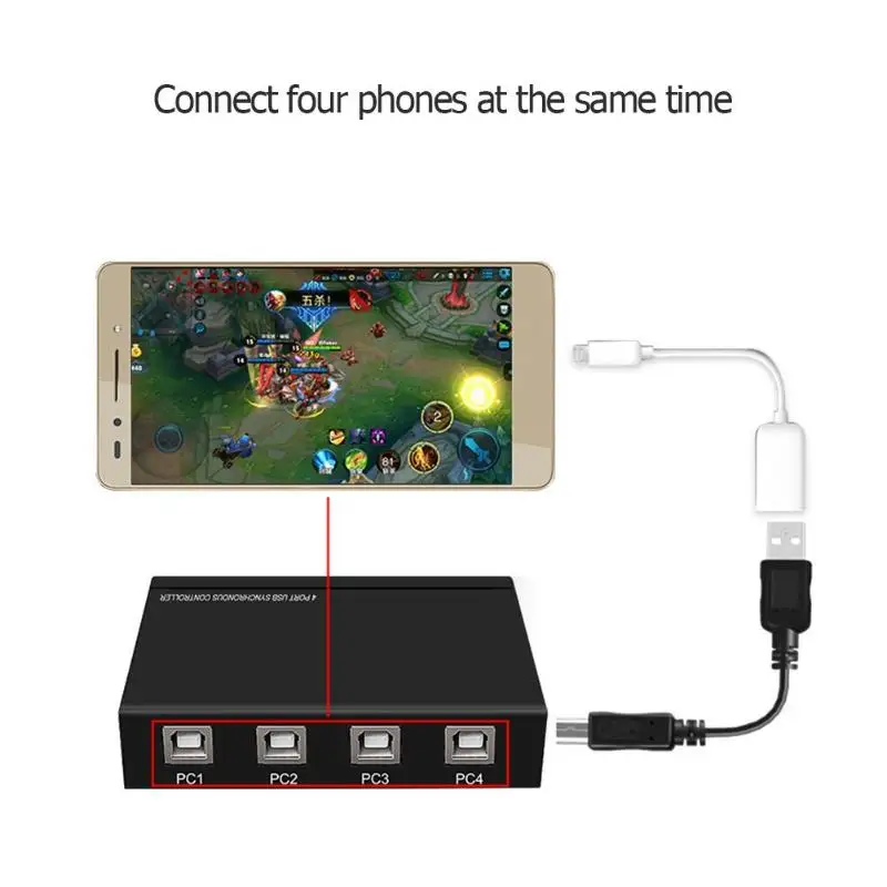 4 Ports USB Keyboard Mouse Synchronizer Controller KVM Switcher Splitter |