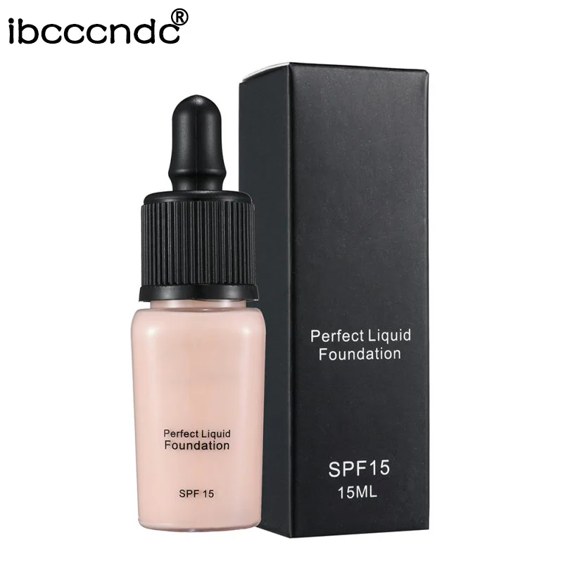 1pc fashion perfect Sunscreen Covers Concealer LongLasting SPF15 Sun Block Face Whitening Dark Skin Makeup Liquid Foundation | Красота и