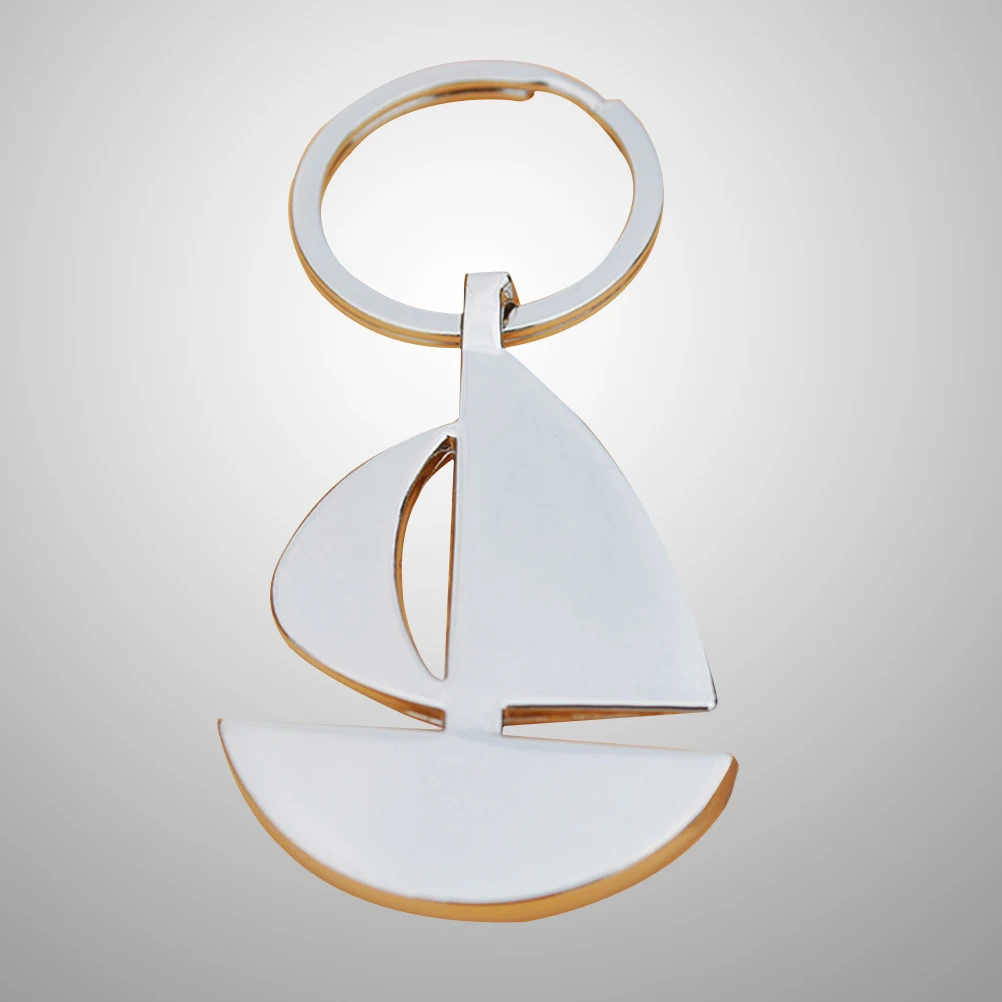 1PC Fashion Metal Stylish Creative Silver Simple Sailing Boat Key Holder Keychain Ring | Украшения и аксессуары