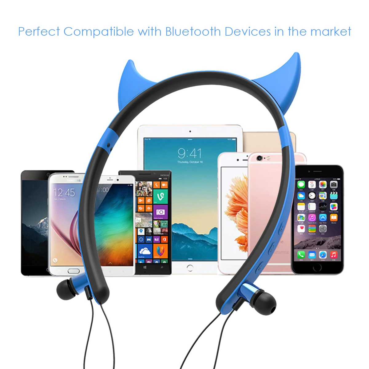 Bluetooth наушники SOONHUA с милыми кошачьими ушками магнитные спортивные вкладыши