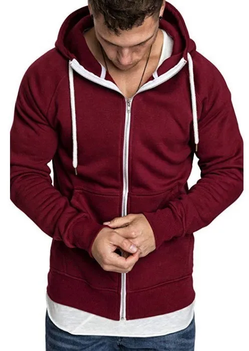 

2019 Autumn New Men's Zipper Hoodies Sweatshirt Male High Street Slim Fit Solid Color Hoodies Jacket Hooded Outerwear S-3XL