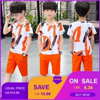 baby boy summer clothes set for toddler kids clothing cartoon printed short sleeve t shirt pants boy suit