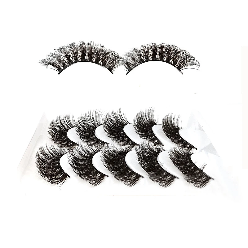 5 пар натуральные Толстые Поддельные Накладные ресницы ручное удлиннение