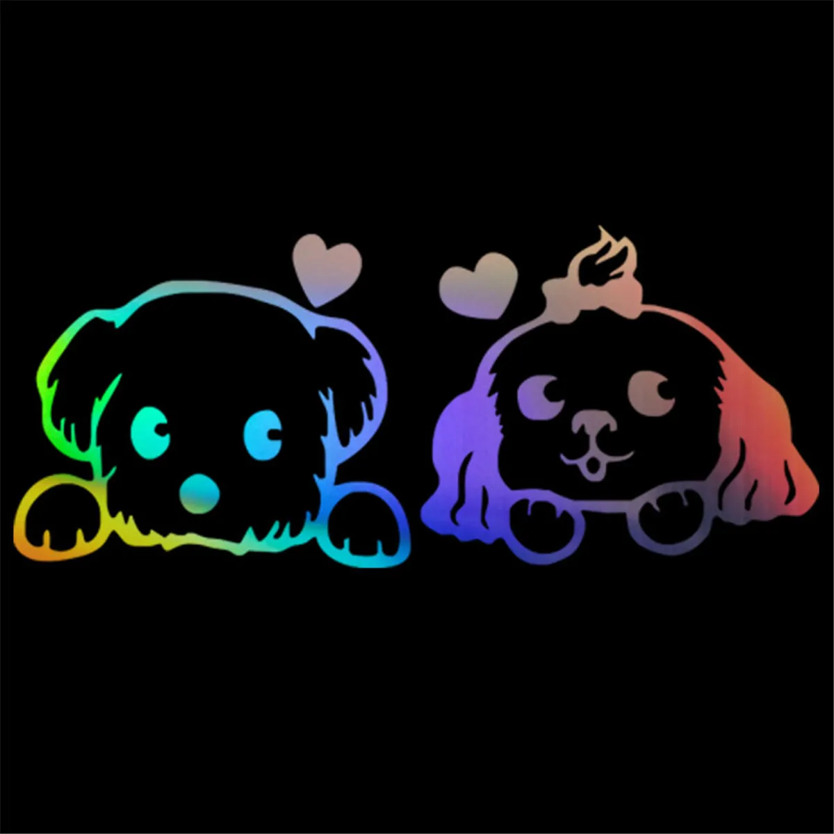 

Pet Dog Couple Sticker Car Motorcycle Laptop Window Vinyl Truck Door Wall Decal