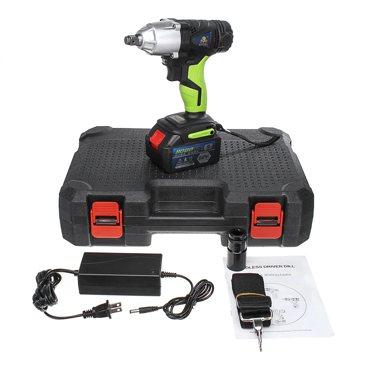 68V 8000mAh беспроводной электрический гаечный ключ 420Nm 1/2 ''патрон с 1 батареей