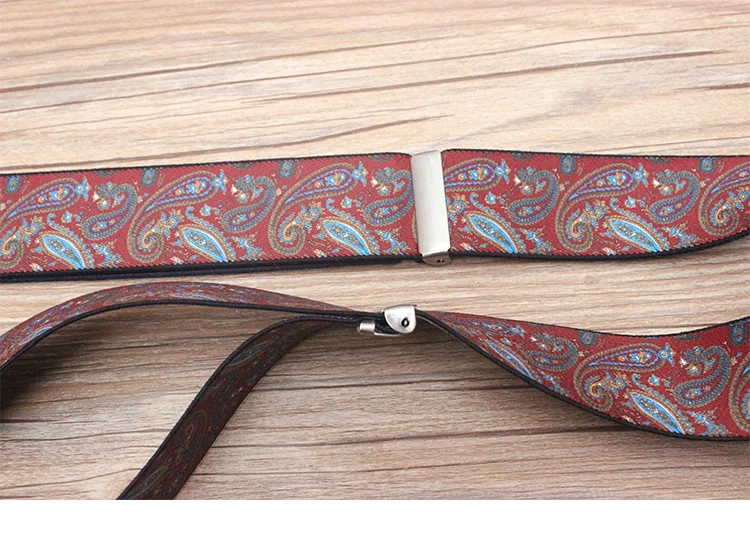 Men Suspenders Floral Paisley Printed Various Braces Classic 4 Clips High Elastic adjustable Casual Trouser Strap 3.5cm | Аксессуары для