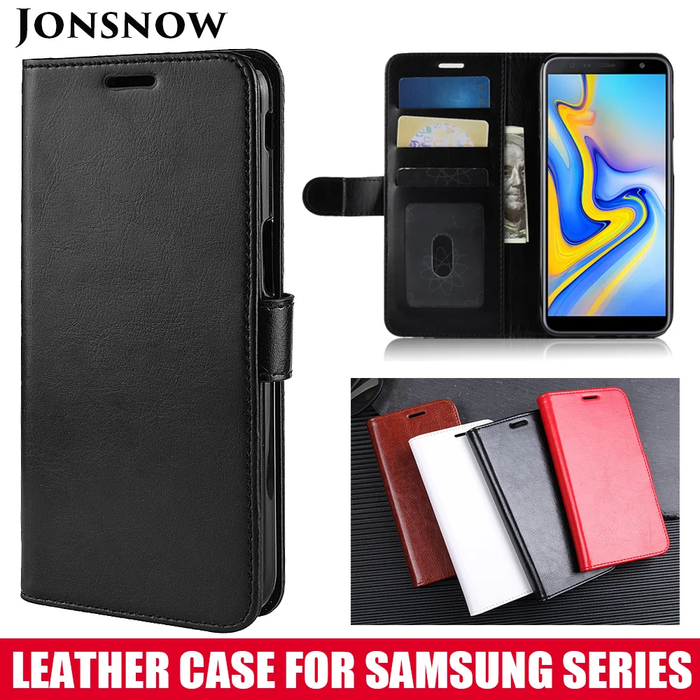 Кожаный чехол бумажник JONSNOW для Samsung A7 2018 A6 A8 Plus J2 J4 J6 + J8 J3 J5 J7 2017 Роскошный из