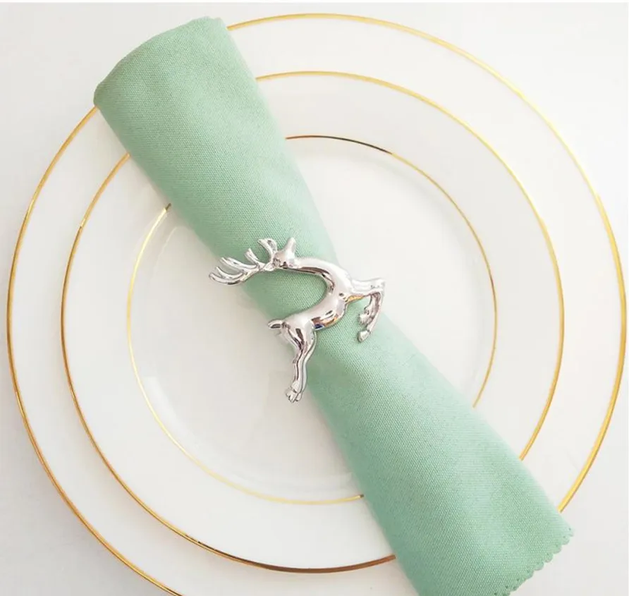 Environmentally friendly zinc alloy deer napkin circle cross-border explosion models free sample ring Christmas mouth | Дом и сад