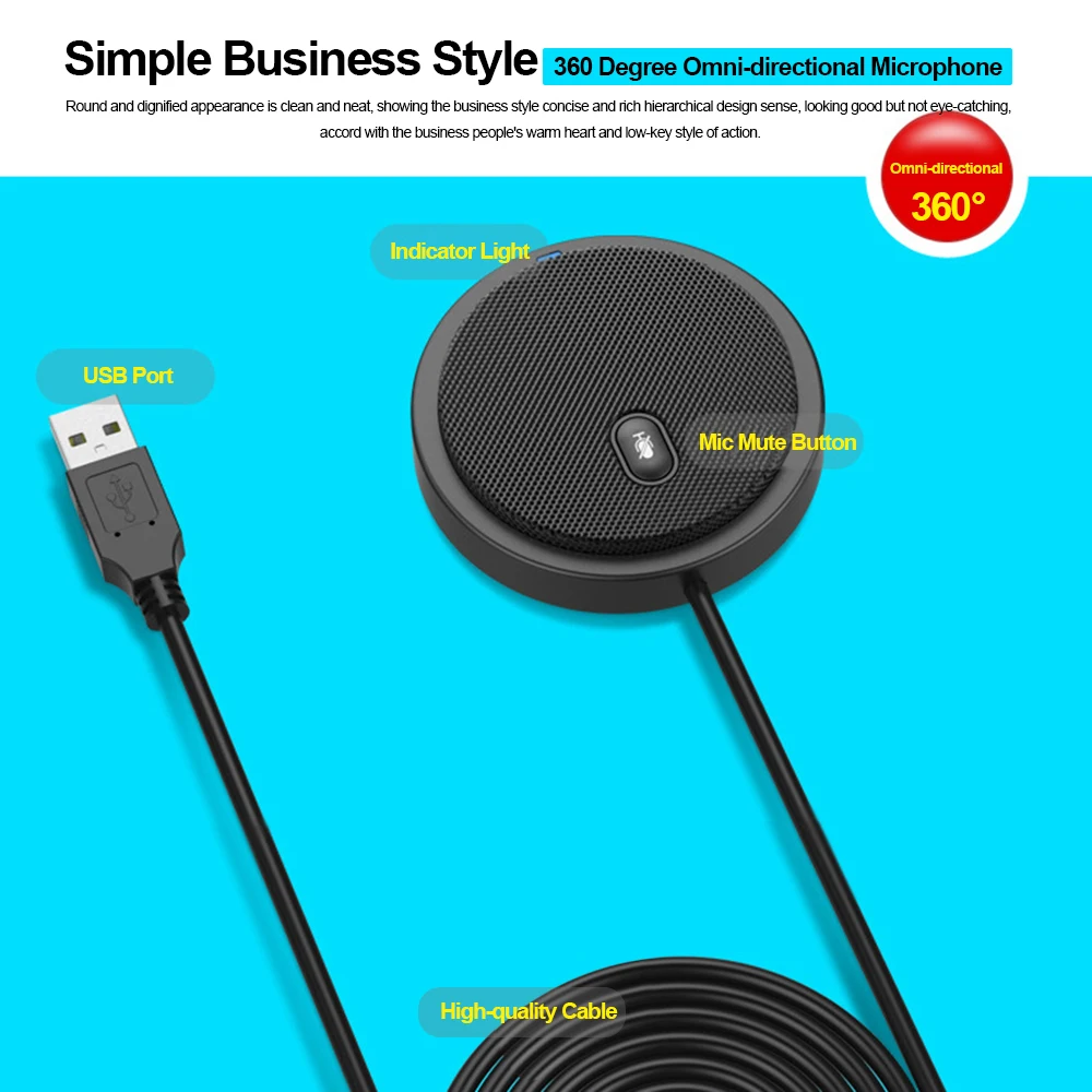 USB всенаправленный конденсаторный микрофон UM02 для бизнес конференций настольных